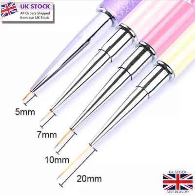 Painting Liner Brush Gel Polish Precision Nail Art Thin Drawing Pen 3/7/10/20 UK • £3.95