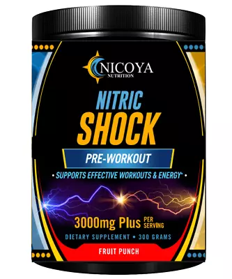 Pre Workout Powder Nitric Oxide Booster Enhance Energy & Focus - Fruit Punch • $24.50