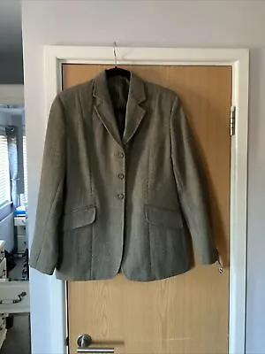 Ladies Tagg Keepers Chase Brown Tweed Warm Pure New Wool Hunting Jacket Size 12 • £79