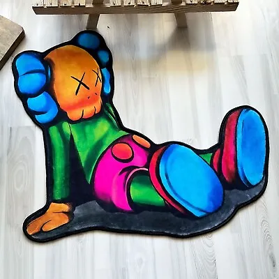 Colorful Sitting Kaws Shaped Soft Rug Sneakerhead Street Art Fashion 2.6x2.6f • $59.99