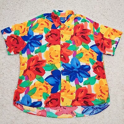 JAMS WORLD Vintage Men's Hawaiian Shirt Floribunda Rose AOP Floral Pattern XXL • $99.99