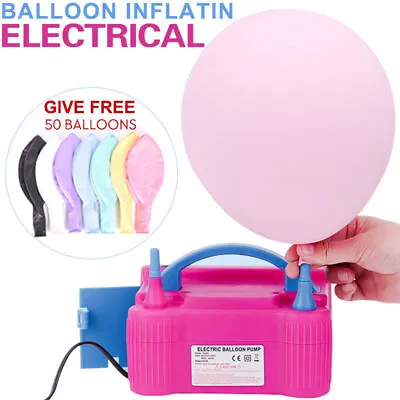 £12.59 • Buy Electric Balloon Pump Portable Inflator Air High Power Blower Party + 50*Balloon