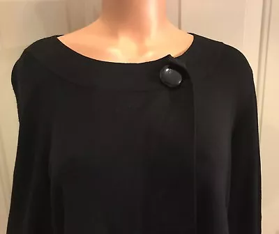 AK- ANNE KLINE Size Medium Black Sweater With One Button At Wrapped Neckline • $15.99