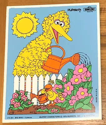 UNCUT Vintage Playskool Puzzle Big Bird Muppets Sesame Street Wall Decor? • $6.99