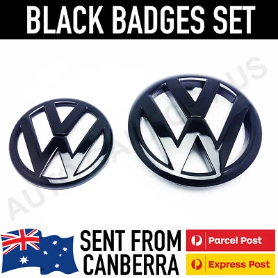 $54.95 • Buy Full Replacement Gloss Black Badges For VW GOLF R & GTI MK6 Australia