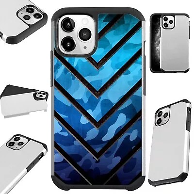 Fusion Case For IPhone 12/Mini/Pro Max Phone Cover BLUE METAL V • $13.50