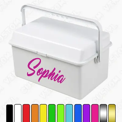 Baby Changing Box Name Sticker Personalised Box Name Vinyl Decal Various Fonts • £2.99