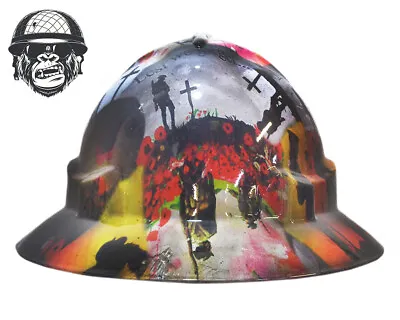 Custom Hydrographic Safety Hard Hat LEST WE FORGET PRO CHOICE WIDE BRIM • $85