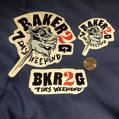 Early 2000's Baker BKR2G  7 Day Weekend  3 Sticker Set Skateboard Sticker • $10