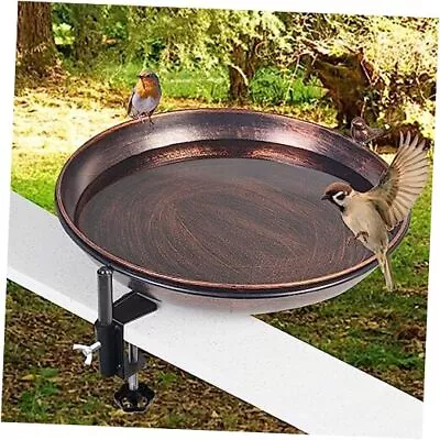 Deck Mounted Bird Bath Metal Birdbath Bowl Unheated With A-red Copper • $32.71