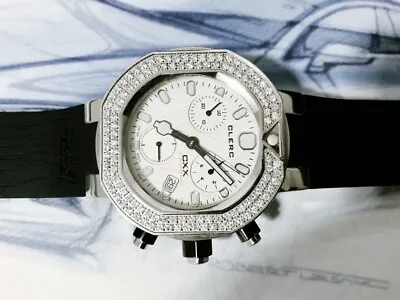 $2600 • Buy Clerc CXX Scuba  Chronograph Watch - SS With Diamonds Bezel For Men