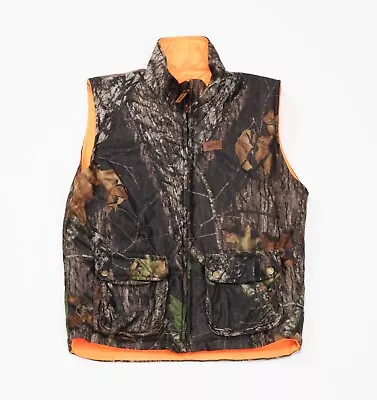 Woolrich Mossy Oak Break Up Camo Hunting Youth XL Orange Reversible Vest Jacket • $19.95