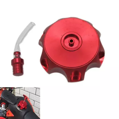 Universal Motorcycle CNC Gas Fuel Tank Cap Vent Cover With Breather Valve Tube • $9.74