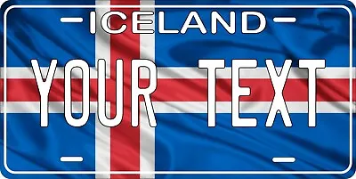 Iceland Flag Wave License Plate Personalized Car Auto Bike Motorcycle Custom • $15.10