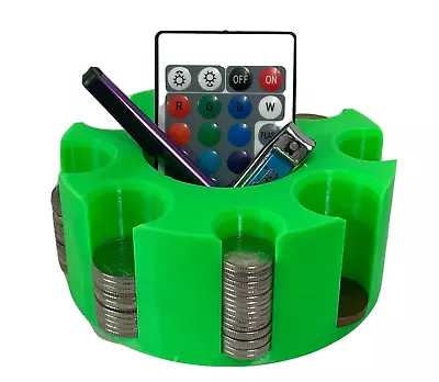 Coin Cash Note Money Organiser Mini Storage Box Sorter Savings Green 1p-£2 • £11.99