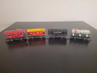 Vintage Marx Mid Century Tin-Litho Train Cars Lot Of 4 Train Cars • $50