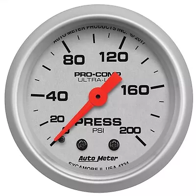 AutoMeter 4334 Ultra-Lite Mechanical Pressure Gauge • $79.84