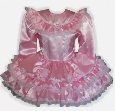 Sissy Girl Maid Satin Lockable Dress Cosplay Costume Tailor-made • $65.02