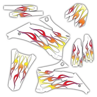 2002 2003 2004  Crf450r Graphics Kit Honda Crf 450 R  White Flames Decals • $99.99