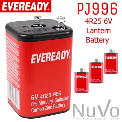 £7.99 • Buy Eveready Torch Lantern Battery 6 Volt 6v Pj996 4r25r 908 996 430 Batteries