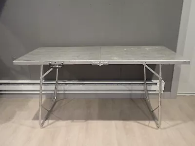 Vintage Metal Aluminum Travel Camper Camping Folding Table • $149.93