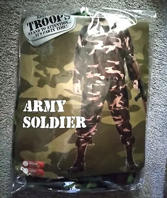 Mens Army Soldier Full Fancy Dress Outfit Cap Shirt & Trousers Bnwt £34.99 • £18.99