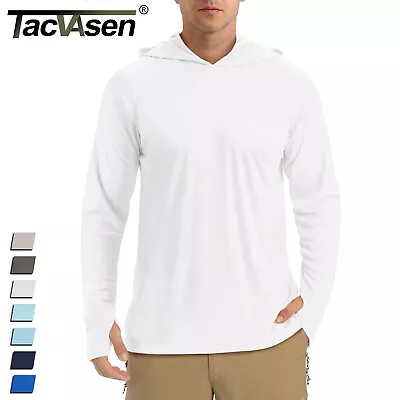 UPF50+ Men's Long Sleeve Sun Skin Protection T-Shirts Outdoor Fishing Hoodies • $24.98