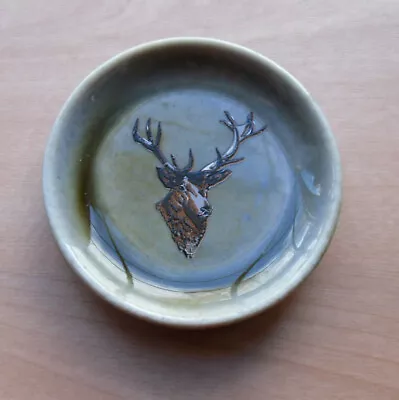 Wade Irish Porcelain Green 'Stag' Trinket Dish - 7.5 Cm Diameter - VGC • £10.50