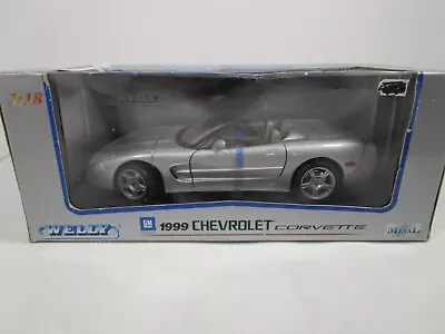 Welly 1/18 Silver 1999 Chevy Corvette Convertible New *read Description* • $69.99