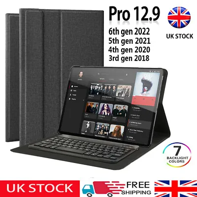 £13.90 • Buy UK For IPad Pro 12.9 3rd 4th 5th 6th Gen 2022 Bluetooth Keyboard With Cover Case