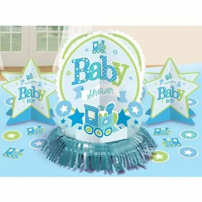 Table Decorating Kit - Baby Shower Welcome Boy Blue Centrepiece Confetti Decor • £5.94