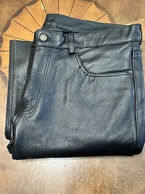 Milwaukee Leather LKM5790 5 Pocket Leather Satin Lined Riding Pant Men's W34 • $42