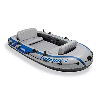 Intex Excursion 4 Inflatable Rafting Fishing 4 Person Boat Set - 68324EP • $283.99