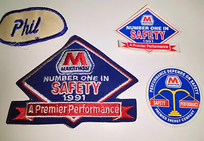 1991  Marathon Oil #1 In Safety Embroidered Patch + 2 Stickers & A  Phil  Patch • $5.75