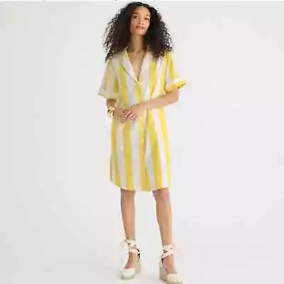 J. Crew Allegria Yellow Striped Shirt Dress M NWT • $55