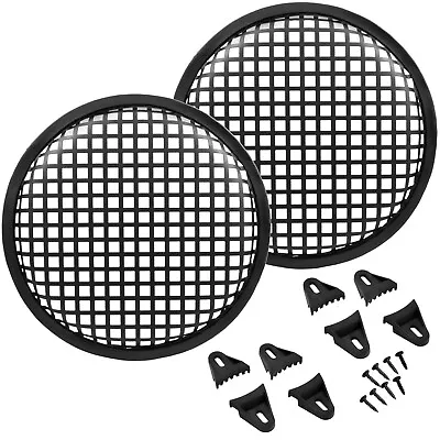 8 Inch Durable Metal Mesh Speaker Subwoofer Grill Waffle Cover W/ Clips - 2 Pack • $7.30