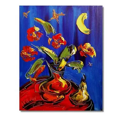 FLOWERS Art By Mark Kazav Pop Art Abstract Modern CANVAS Original  PAINTING O7 • $57.77