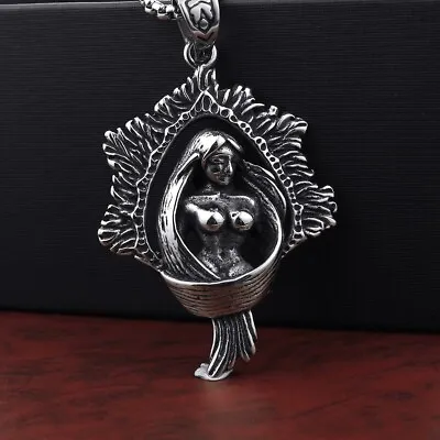 Men's Stainless Steel Amulet Mermaid Pendant Necklace Jewelry Wholesale Gift • $12.99