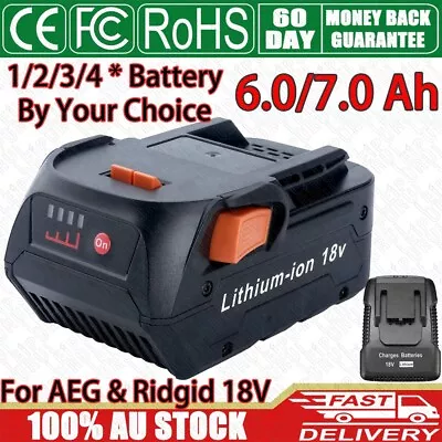 7.0Ah 18V Battery For AEG Ridgid L1860R B1850R L1840R B1830R BSB18 BS18G • $34.99