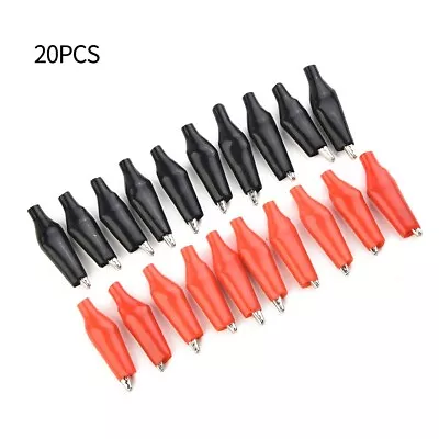 20 Pcs Crocodile / Alligator Clips Connectors For Test Leads Red And Black • $12.12