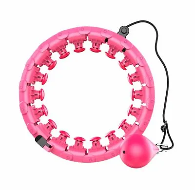 Hula Hoop 360° Adjustable 24 Detachable Knots Fitness Yoga Circle Massage  Pink • $29.69