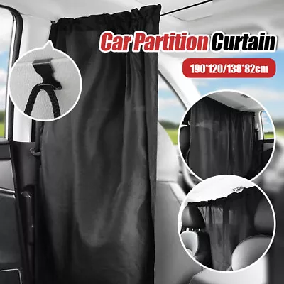 Car Cab Divider Van Cabin Curtain Campervan Black Protective Privacy Curtain • $13.94