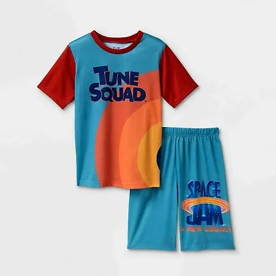 Sz 4-12 Space Jam Pajamas Set Shorts Shirt Boys Girls TUNE SQUAD Costume Jersey • $16.19