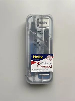 Helix Compact Maths Geometry Set With Compass Ruler Protractor Squares Sharpener • £2.90