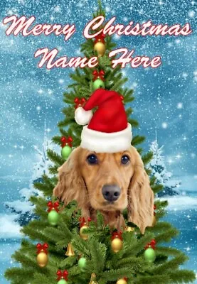 Pnc468 Cocker Spaniel Dog  A5 Xmas Greeting Card Personalised Mum Dad • £3.20