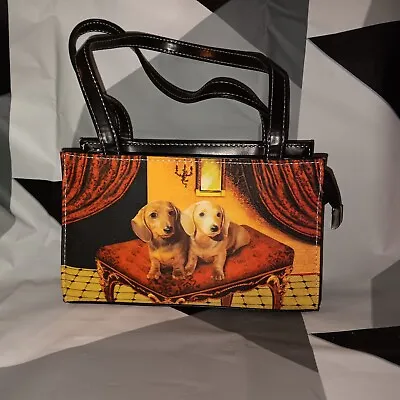  DACHSHUND Print Both Sides Hand Bag Purse  • $25