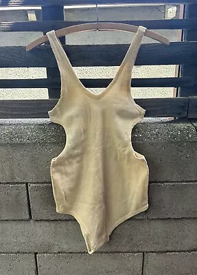 Vintage 1920s Antique Wool Rare Cut Out Swimsuit Bathing Suit Small • $45