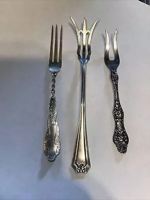 Vintage Sterling Silver/EPNS 40 Cocktail Pickle Olive Forks • $35