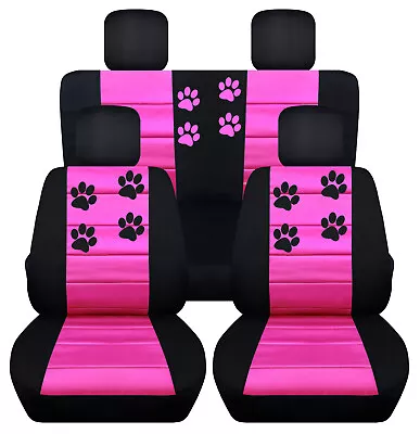 Custom-fit Front+ Rear 2tone W/paw Prints Car Seat Covers Fits 04-2018 VW Beetle • $165.59