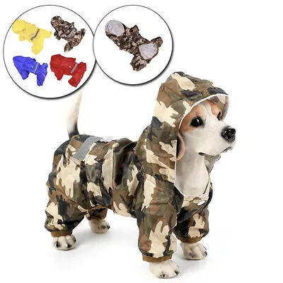 Rain Coat Pet Dog Coat Jacket Vest Reflective Waterproof Raincoat Clothes Dog UK • £7.39